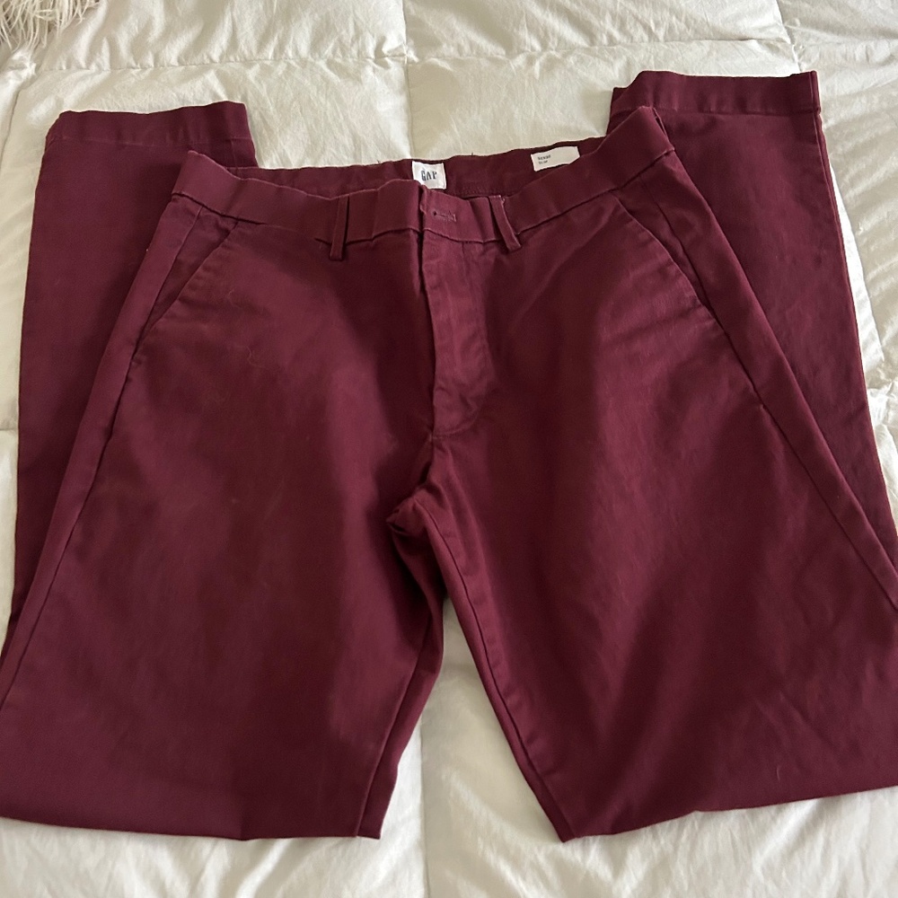 Gap Maroon Slim Fit Dress Pants